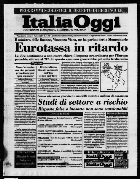 Italia oggi : quotidiano di economia finanza e politica